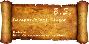 Beregszászi Simeon névjegykártya